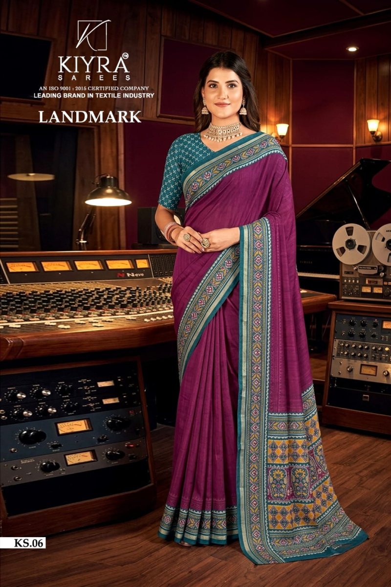 Landmark By Kiyra Black Masakali Silk Saree